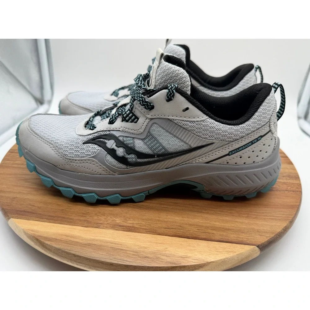Saucony Excursion TR16 Women's Size 7 Trail Running Shoes Gray Teal‎  0397